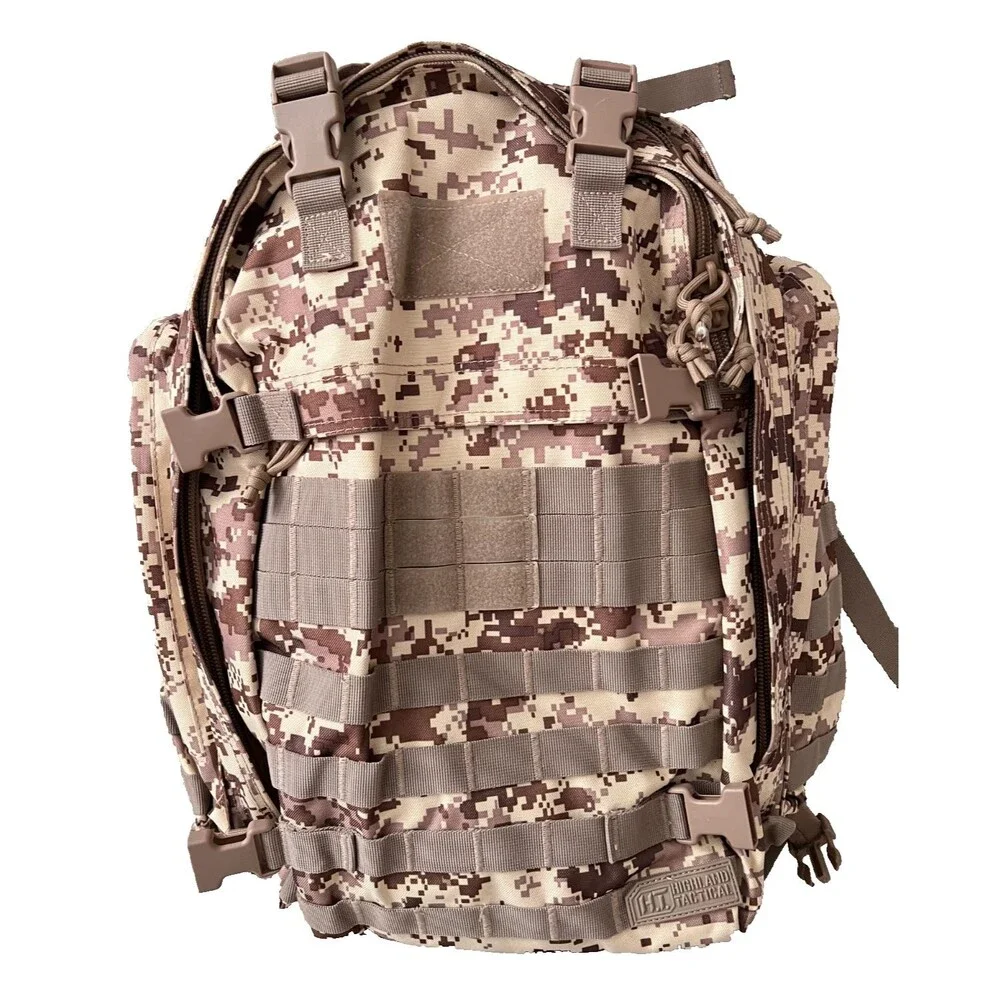 HIGHLAND TACTICAL Ballistic Backpack MOLLE Gear Bag Desert Digi Camo Military